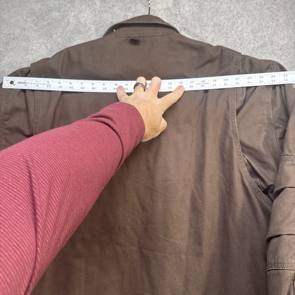 Big Smith mens brown canvas work chore jacket utility pockets‎ lined 2XL - Picture 11 of 14